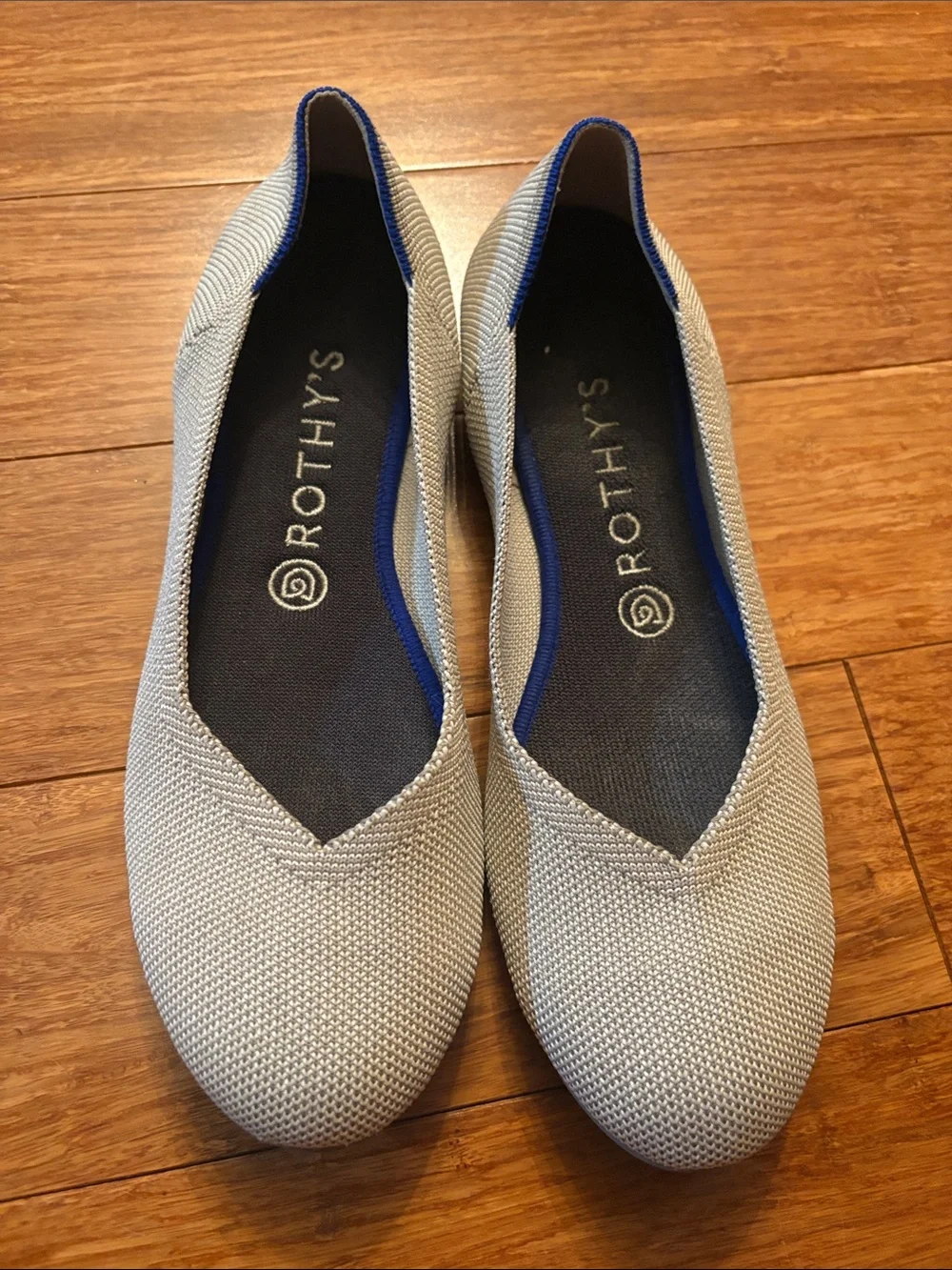 Rothy's Light Gray Knit Slip-On Ballet Flats round toe - size 9